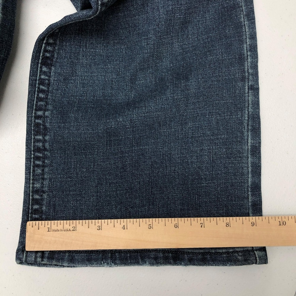 TK Axel Slim Boot Jeans Mens 32x32 Blue Dark Wash Stretch Denim Bootcut Casual - Picture 11 of 12